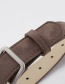 Fashion Khaki Square Buckle Faux Leather Belt