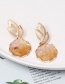 Fashion Pink Natural Stone Alloy Earrings