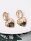Fashion Color Natural Stone Alloy Love Earrings