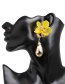 Fashion Yellow Acrylic Flower Alloy Drop Earrings