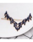 Fashion Blue Diamond Letter V-shaped Hair Clip