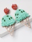 Fashion Green Hollow Ice Cream Stud Earrings