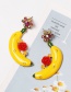 Fashion Red Banana Flower Stud Earrings