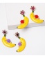 Fashion Purple Banana Flower Stud Earrings