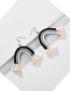Fashion Black Fringed Contrast U-shaped Rainbow Earrings