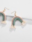 Fashion Black Fringed Contrast U-shaped Rainbow Earrings