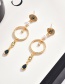 Fashion Gold  Silver Pin Eye With Zircon Crystal Earrings