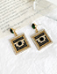 Fashion Blue Alloy Studded Square Earrings