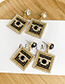 Fashion Green Alloy Studded Square Earrings