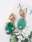 Fashion Green Round Transparent Pearl Stud Earrings