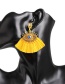 Fashion Yellow Big Eye Fringed Stud Earrings