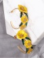 Fashion Yellow C-shaped Iron Flower Earrings