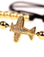 Fashion Gold Micro-inlaid Zircon Aircraft Pull Box Chain Bracelet