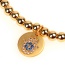 Fashion Eye Solid Gold Beads Micro-inlaid Zircon Palm Bracelet