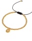 Fashion Cross Solid Gold Beads Micro-inlaid Zircon Palm Bracelet