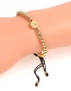 Fashion Gold Micro-inlaid Zircon Turtle Copper Bead Adjustable Bracelet