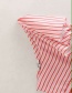 Fashion Pink Striped Word Collar Shoulder Piece Wide Leg Pants