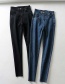 Fashion Black Washed 2 Buttons With Irregular Raw Jeans