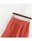 Fashion Brick Red Solid Color Pocket A Shorts