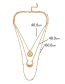Fashion Gold Small Round Bead Sun Moon Three-layer Alloy Necklace