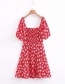 Fashion Red Floral Print Lace Dress