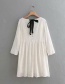 Fashion White Embroidered Openwork V-neck Back Strap Dress