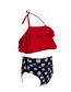 Fashion Powder On The Flower Printed Ruffled Hanging Neck Children's Swimsuit