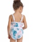 Fashion Blue Print Colorblock Children's One-piece Swimsuit