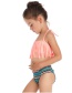 Fashion Black Tassel Fringed Hanging Neck Children's Split Swimsuit