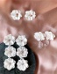 Fashion White  Silver Needle Flower Earrings