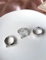 Fashion Silver C S Crystal Ice Cube Transparent Ring