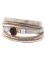 Fashion Gold Multi-layer Leather-studded Gravel Magnetic Buckle Wrapped Bracelet