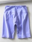 Fashion Purple Solid Color Cycling Shorts
