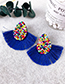 Fashion Black Alloy Non-woven Beads Tassel Earrings