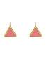 Fashion Pink Drop Glazed Triangle Earrings