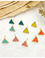 Fashion Blue Drop Glazed Triangle Earrings