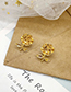 Fashion Golden Flowers Matte Gold Three-dimensional Carved Rose Earrings