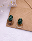 Fashion Green Colorblock Acrylic Marble Round Earrings