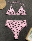 Fashion Pink Leopard High Waist Bikini