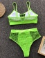 Fashion Fluorescent Green Mesh Split Swimsuit
