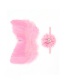 Fashion Pink Feather Angel Wings Chiffon Flower Diamond Baby Headband Set