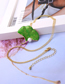 Fashion Green Drip Oil Leaf Pearl Detachable Necklace