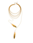 Fashion Gold Multilayer Feather Pendant Necklace