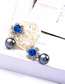 Fashion Gun Black Flower-studded Pearl Earrings