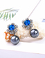 Fashion Gun Black Flower-studded Pearl Earrings