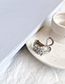 Fashion Silver Irregular Stone Imitation Gemstone Square Open Ring