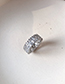 Fashion Silver Zircon Wide-faced Ring