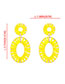 Fashion Yellow Alloy Lafite Elliptical Stud Earrings