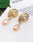 Fashion Transparent White Alloy Conch Crystal Stud Earrings