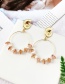 Fashion Gold Alloy Conch Crystal Natural Pearl Stud Earrings